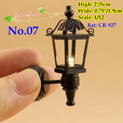 1/12 or 1/6 scale dollhouse miniature sconce black wall lamp led light